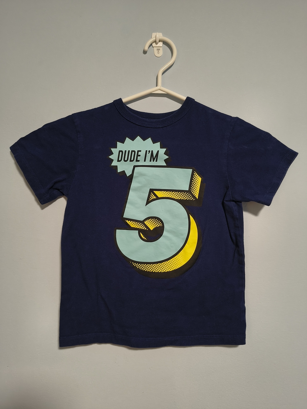 The Children's Place "Dude I'm 5" T-Shirt Size XS Extra Small 4 FIFTH Birthday 5